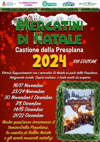 Locandina Mercatini di Natale 2024-Castione della Presolana